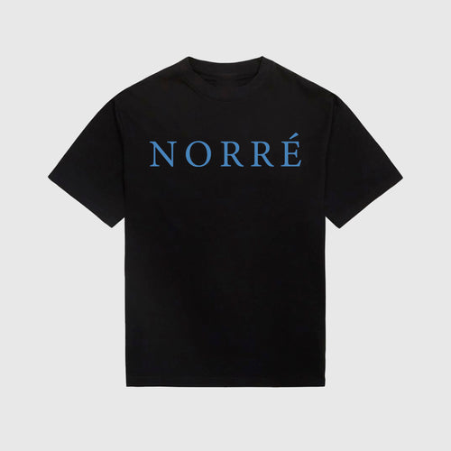 Blue "Norré" text t-shirt - Sort