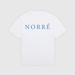 Blue "Norré" text t-shirt - Hvid