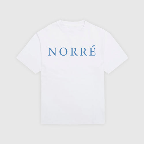 Blue "Norré" text t-shirt - Hvid