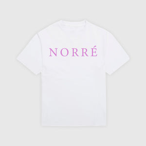 Pink "Norré" text t-shirt - Hvid