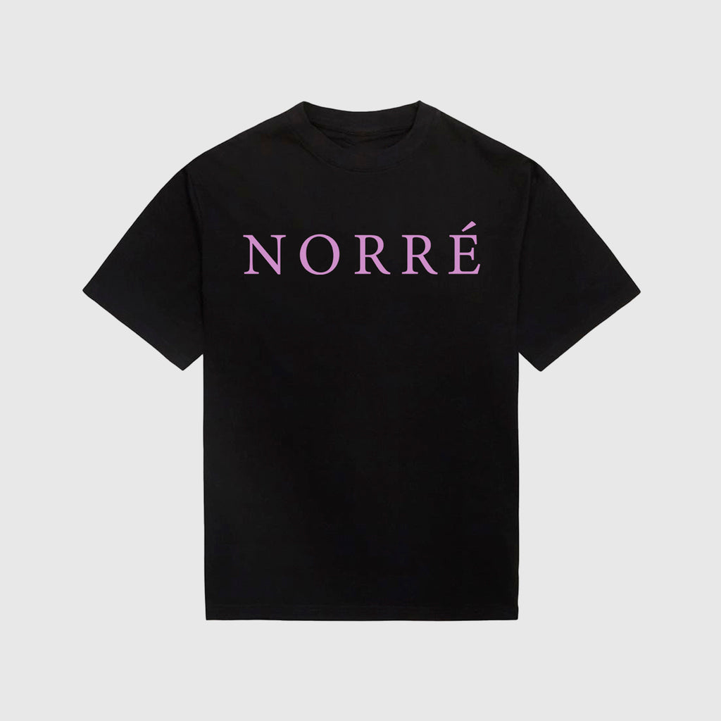 Pink "Norré" text t-shirt - Sort